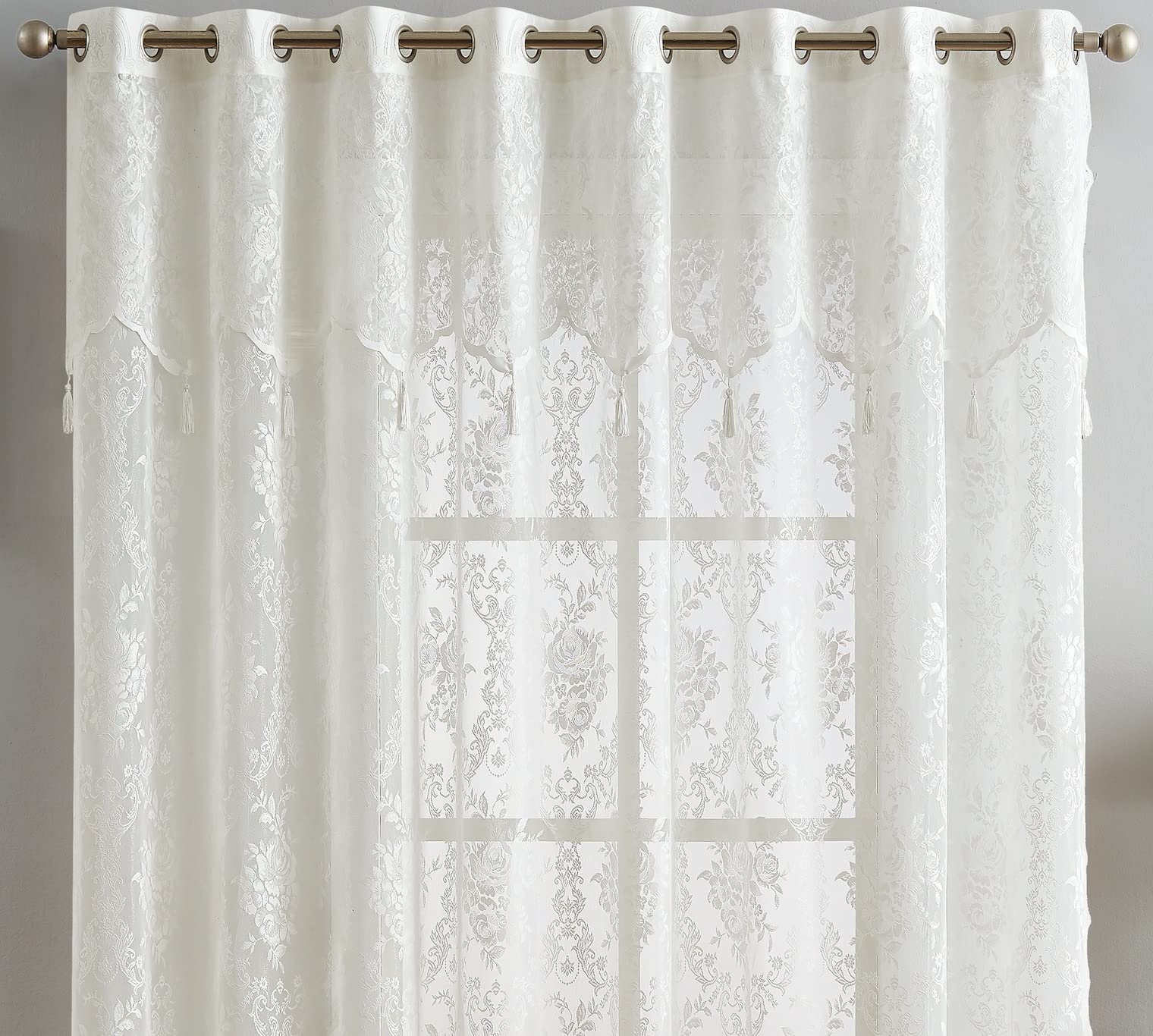 Amazon｜Warm Home Designs セミシアー 102インチ x 84インチ レース